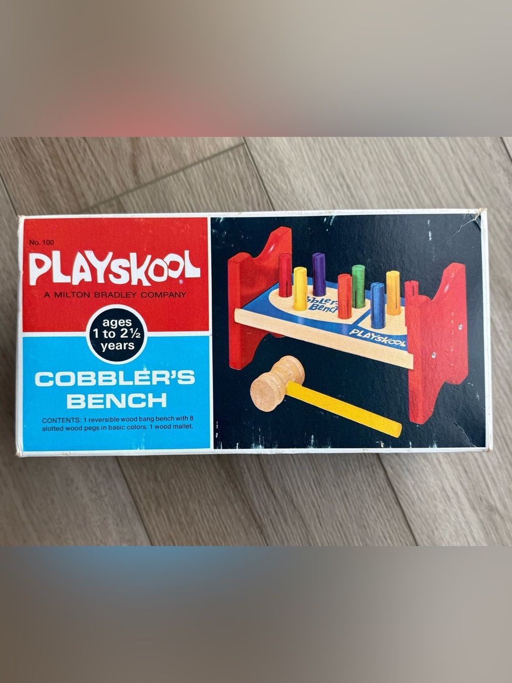 Vintage Playskool Wooden Cobbler’s Bench Toy in Original Box